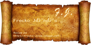 Frecko Jónás névjegykártya